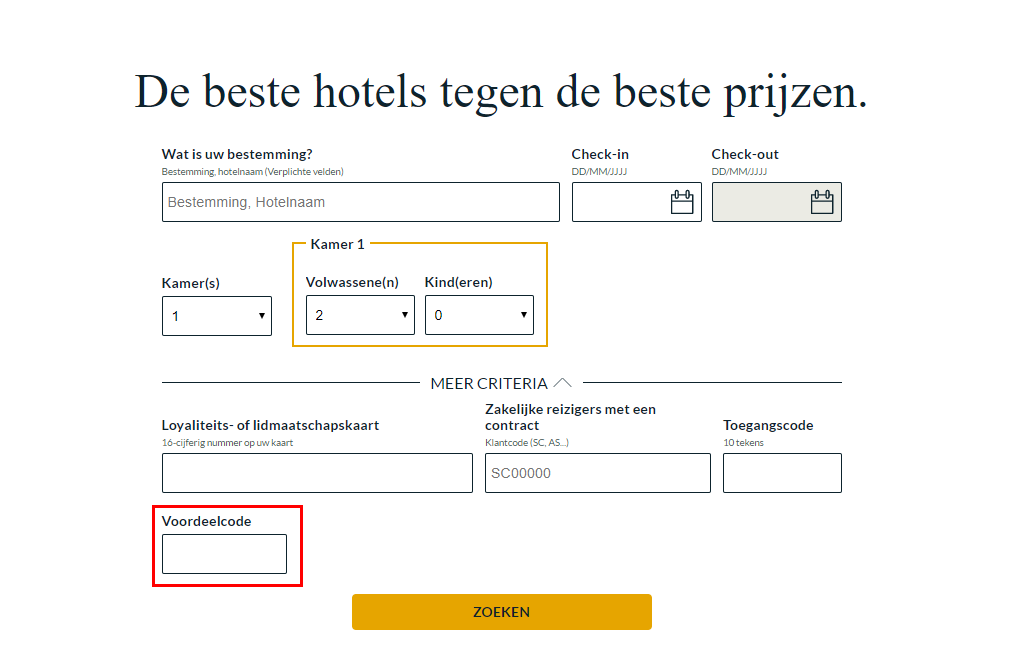 AccorHotels kortingscode gebruiken