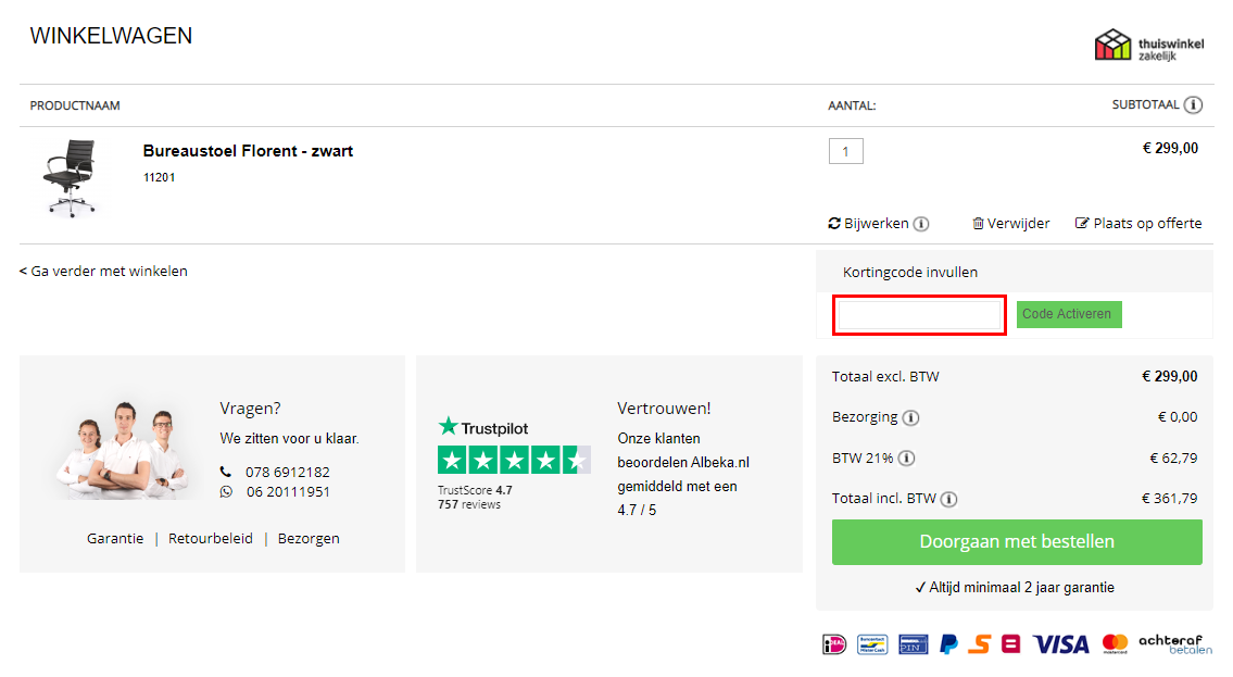 Albeka kortingscode gebruiken