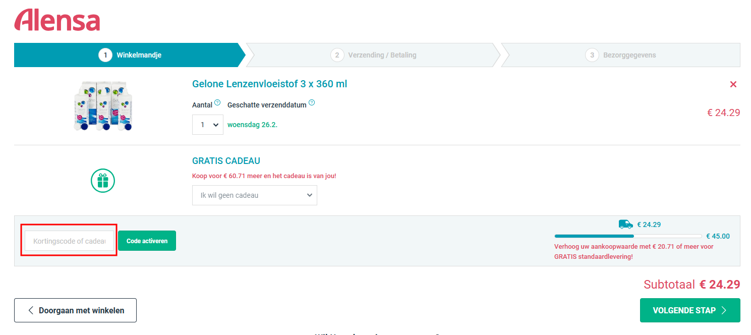 Alensa kortingscode gebruiken