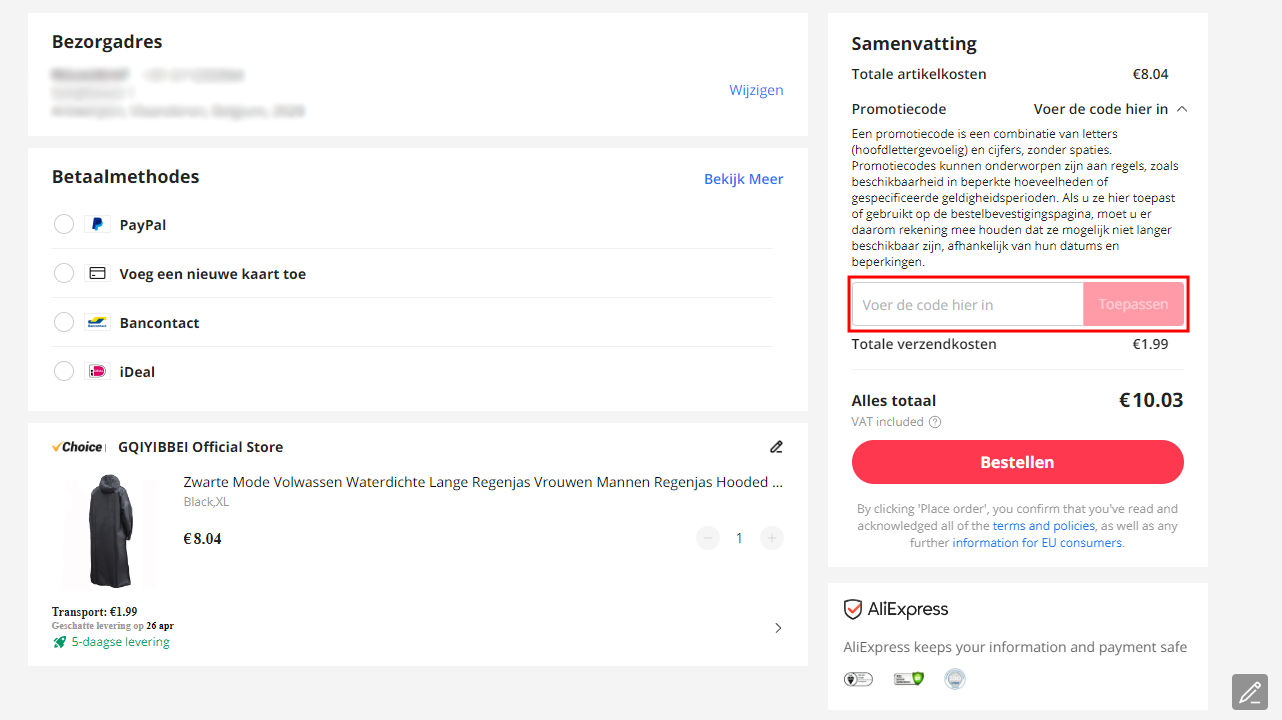 AliExpress kortingscode gebruiken