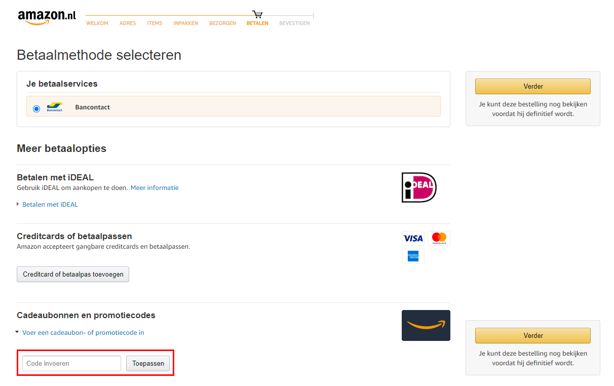 Amazon kortingscode gebruiken