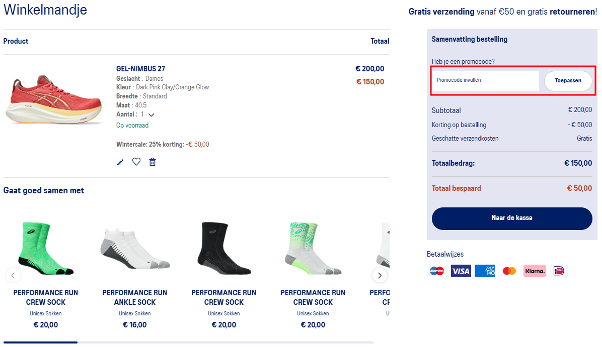 Asics kortingscode gebruiken