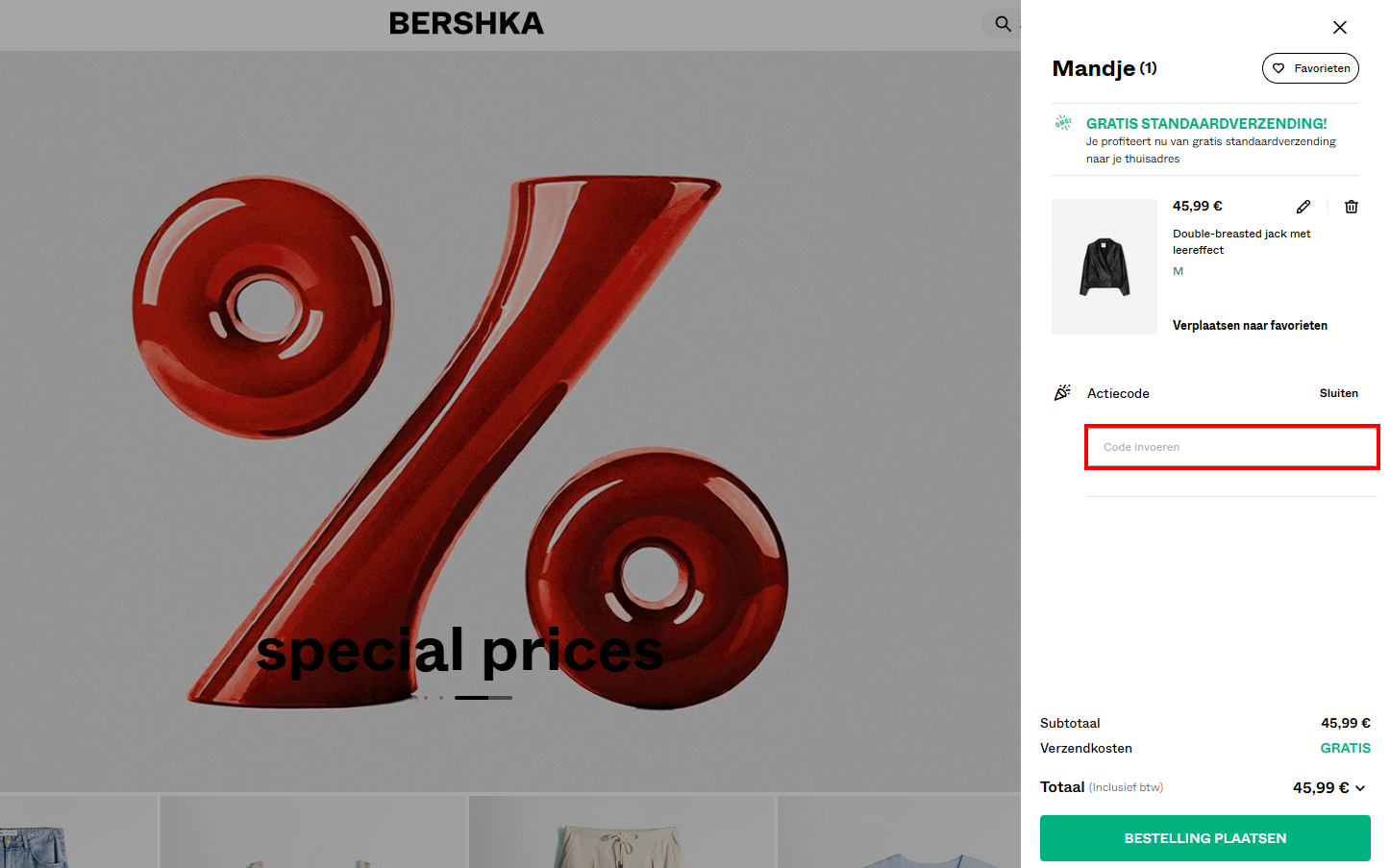 Bershka kortingscode gebruiken