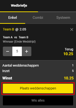 betFIRST weddenschap plaatsen
