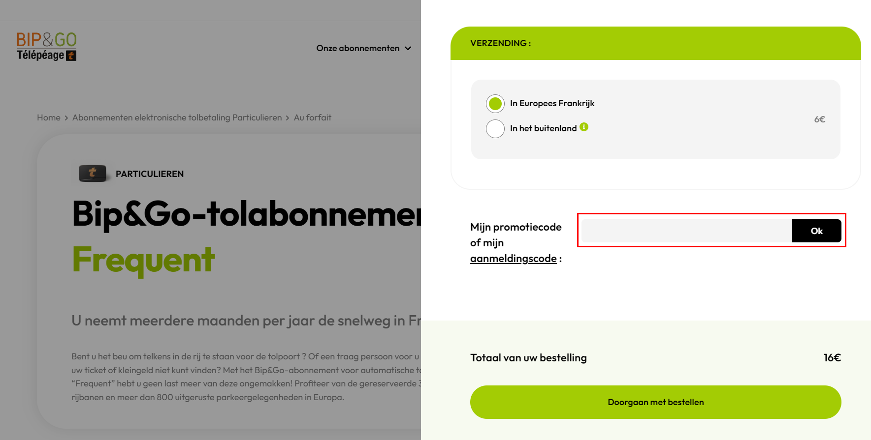 Bip and Go kortingscode gebruiken