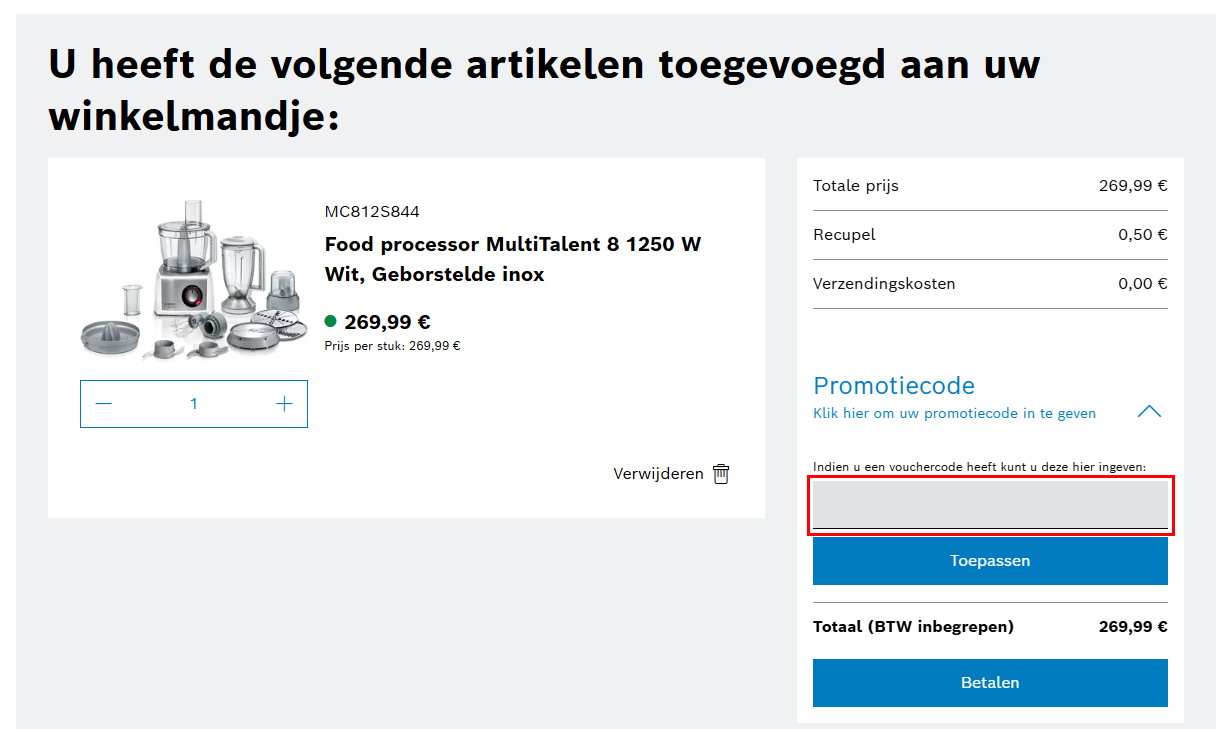 Bosch kortingscode gebruiken