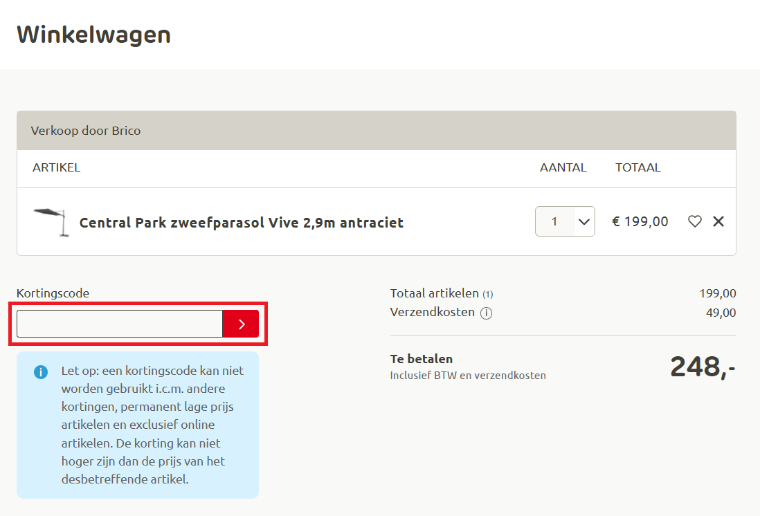 Brico kortingscode gebruiken