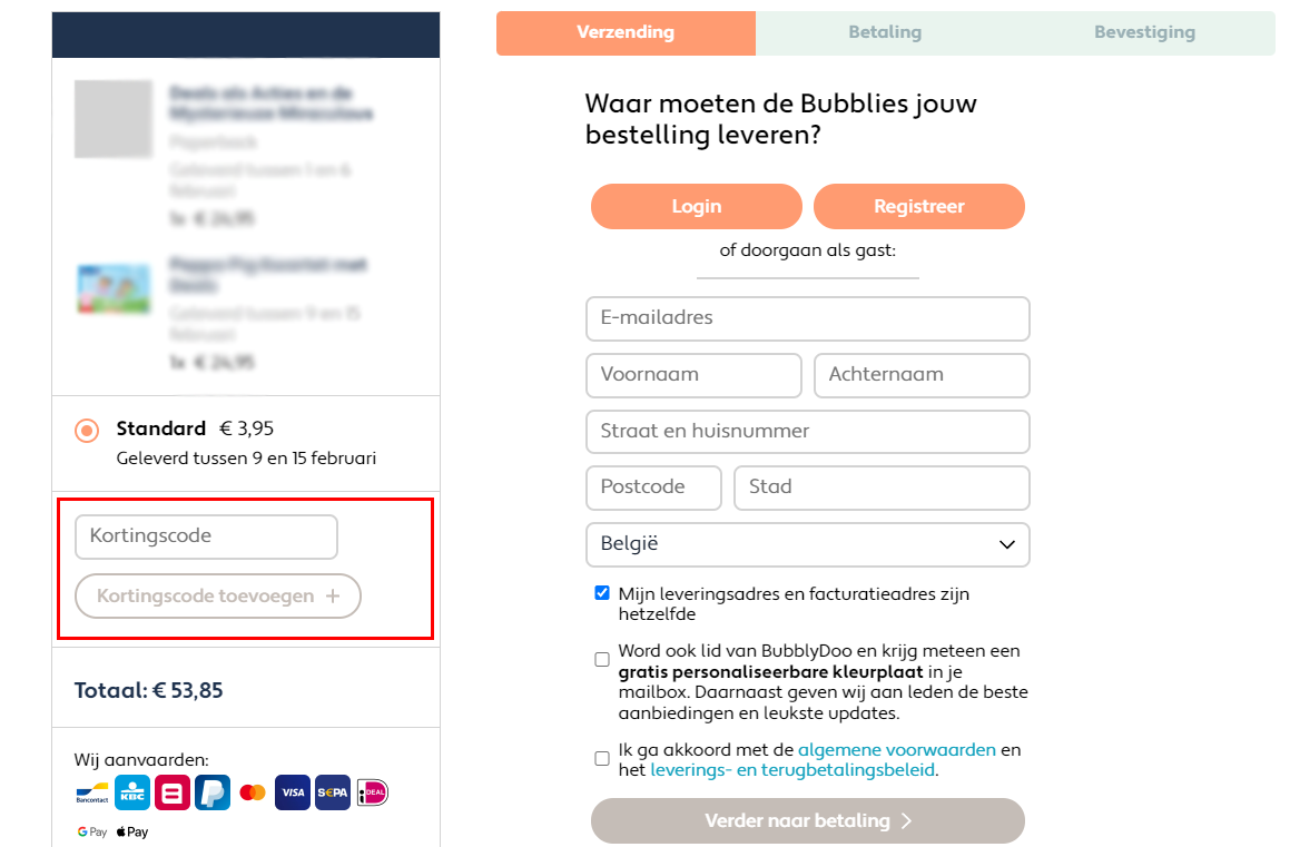 BubblyDoo kortingscode gebruiken