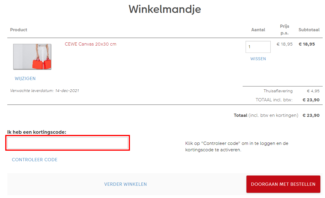 CEWE kortingscode €20 korting in augustus 2024 België