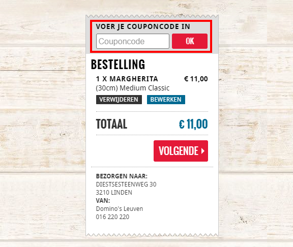 gebrek Bestuiver systeem €19 Domino's Pizza kortingscode (België) - korting in februari 2022