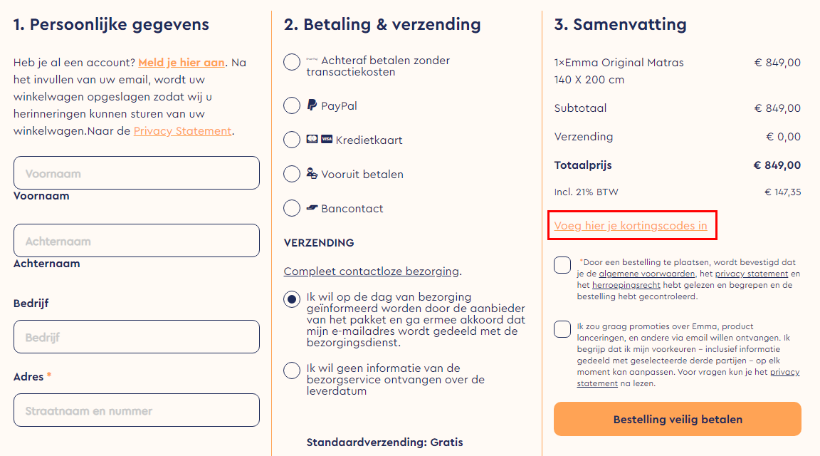 Zoek machine optimalisatie Voorman Overblijvend Emma Matras kortingscode - 50% korting in februari (België)