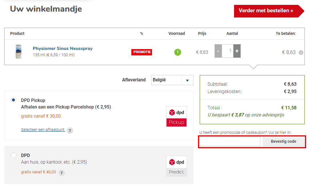Farmaline kortingscode gebruiken