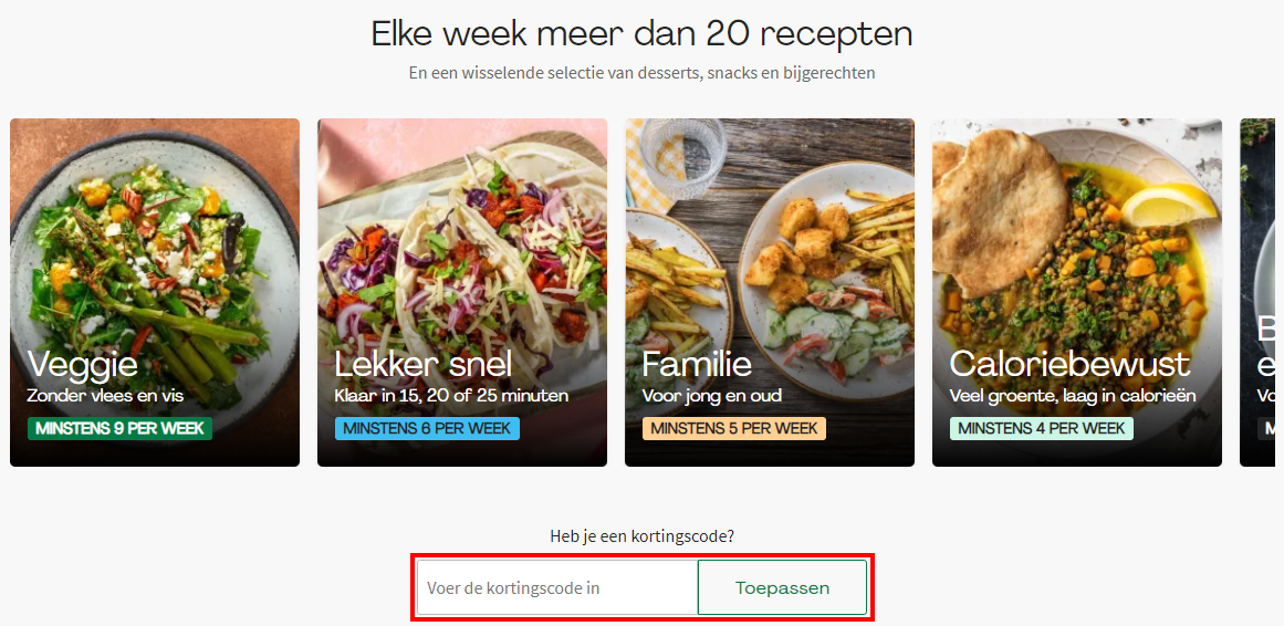HelloFresh kortingscode gebruiken