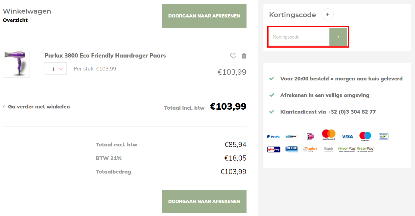 KappersSolden kortingscode gebruiken