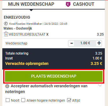 Ladbrokes weddenschap plaatsen