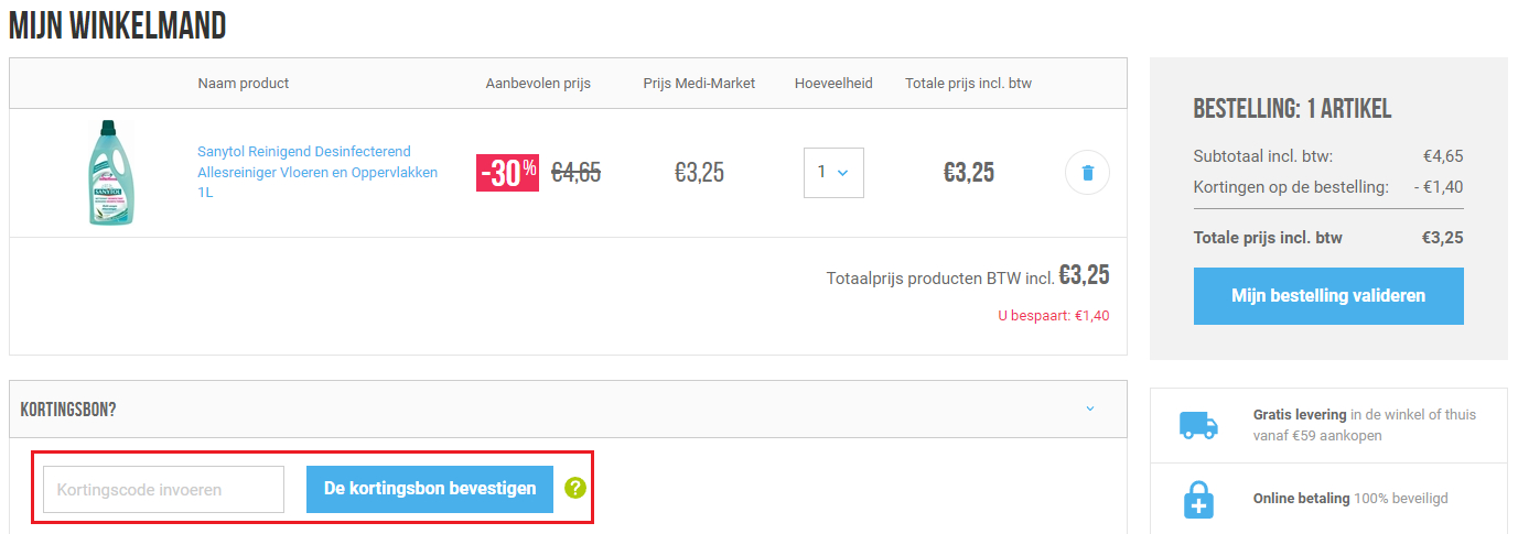 Medi-Market kortingscode gebruiken