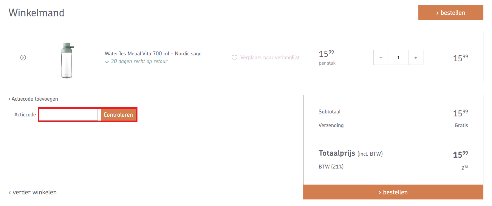 Mepal kortingscode gebruiken