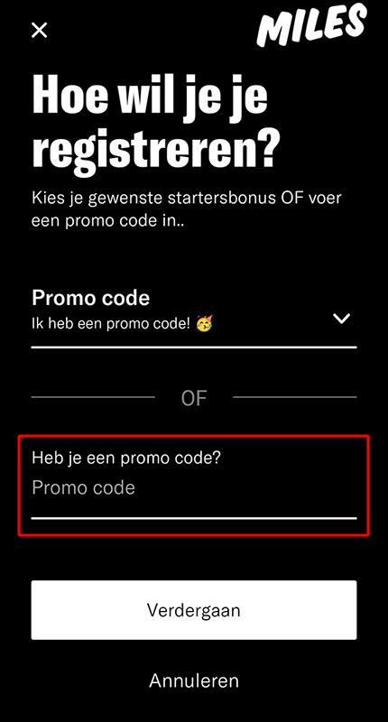 MILES Mobility kortingscode gebruiken