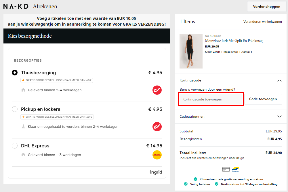 NAKD kortingscode gebruiken