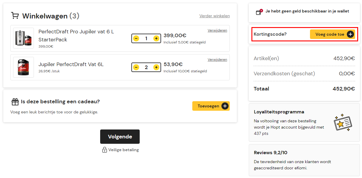 PerfectDraft kortingscode gebruiken