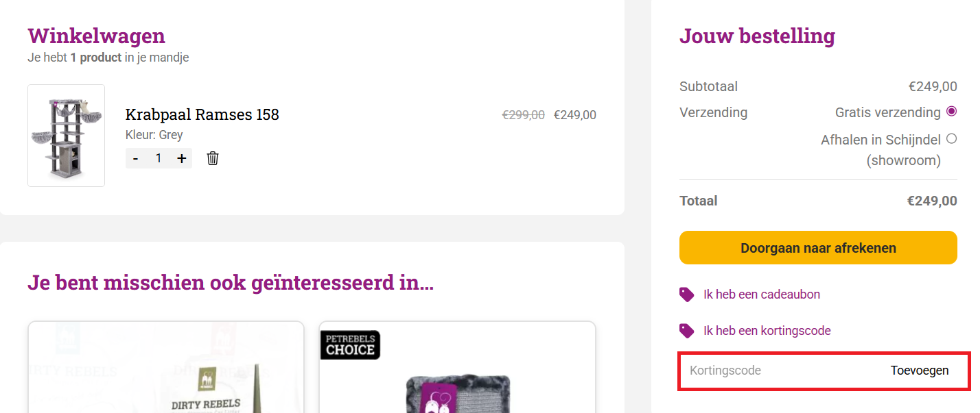 Petrebels kortingscode gebruiken