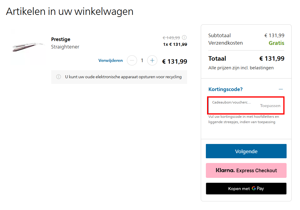 Philips kortingscode gebruiken