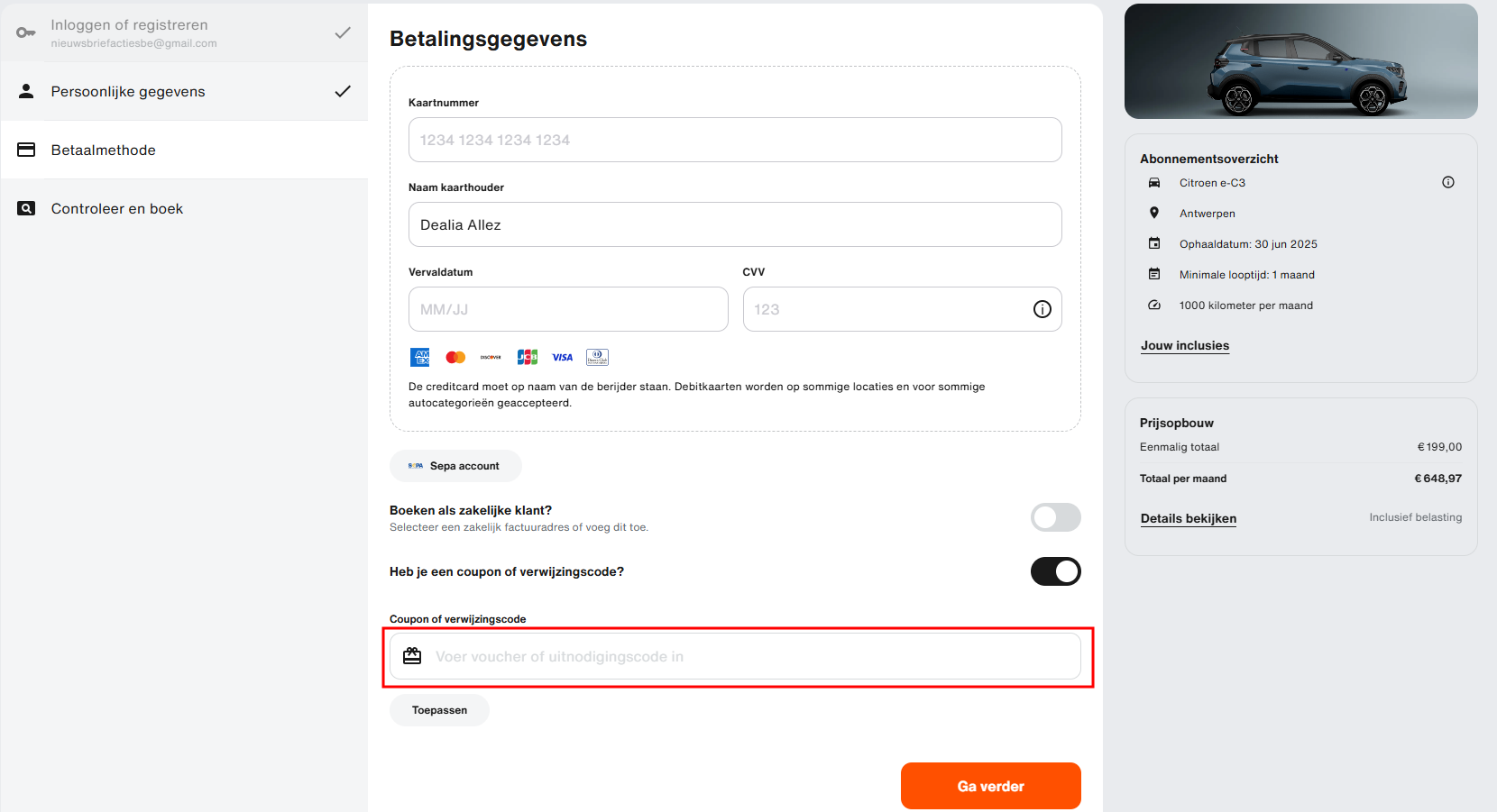 Sixt kortingscode gebruiken