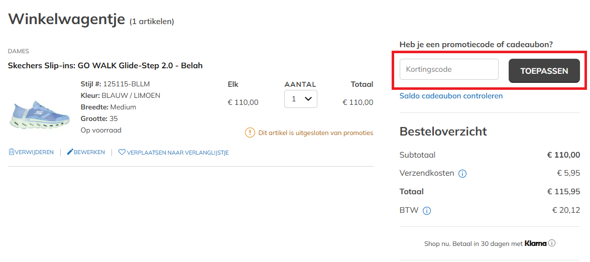 Skechers kortingscode gebruiken