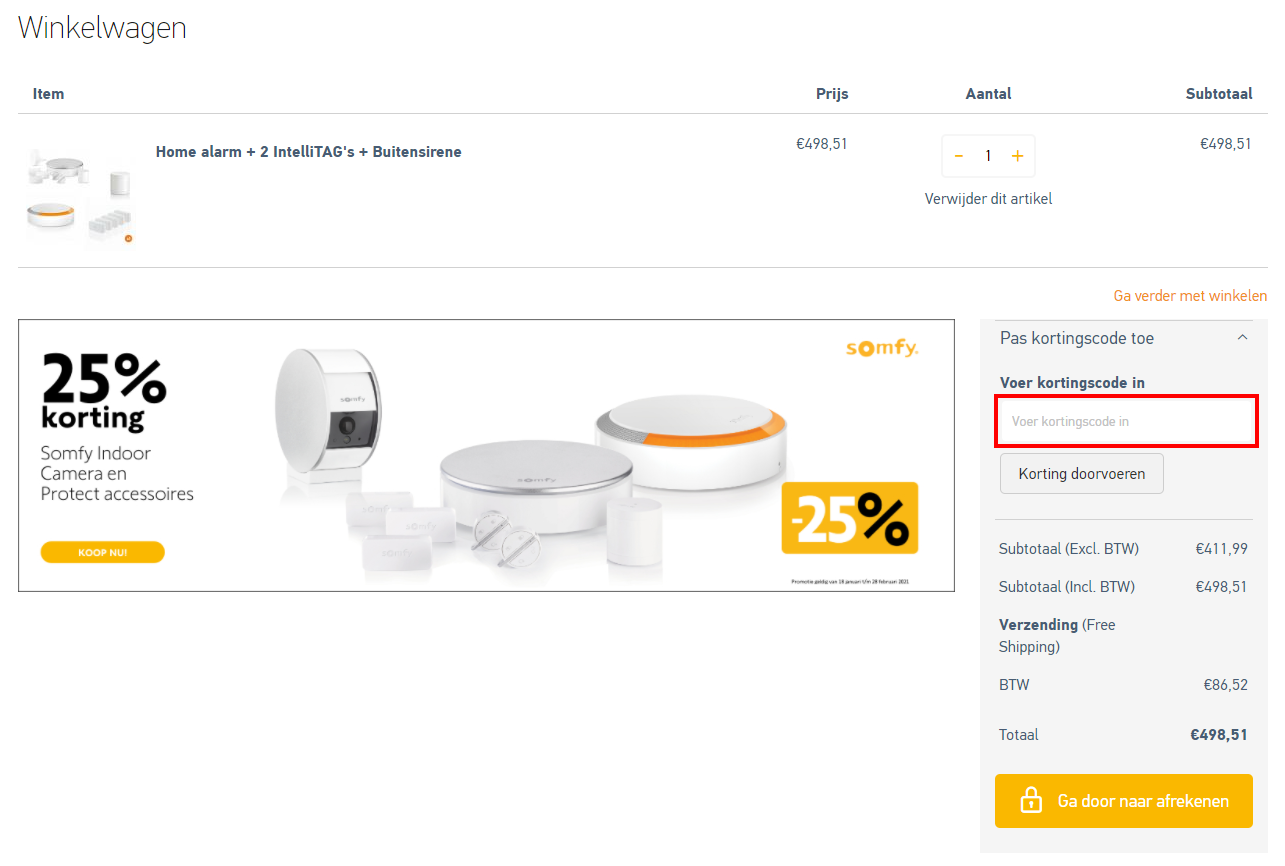 Somfy kortingscode gebruiken
