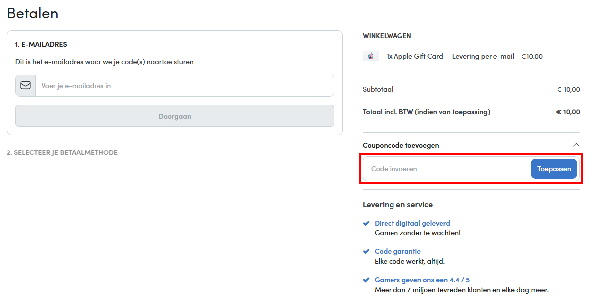 Startselect kortingscode gebruiken