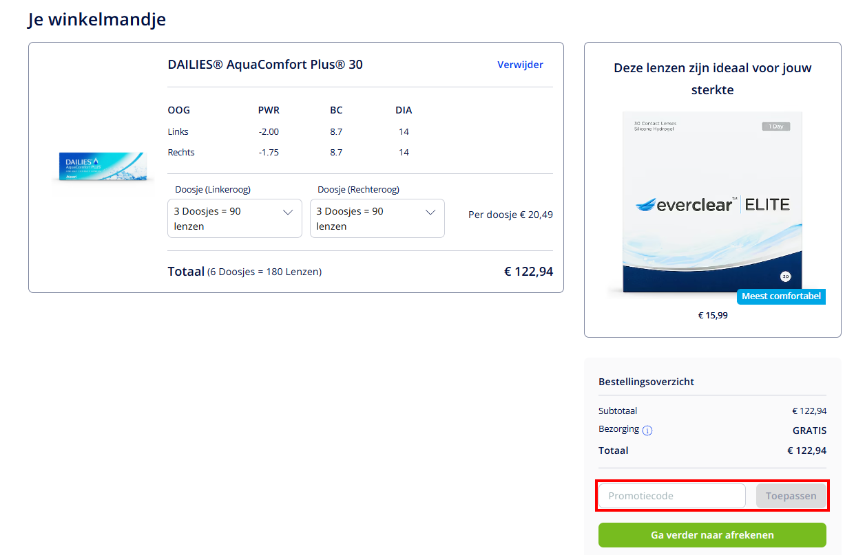 Vision Direct kortingscode gebruiken